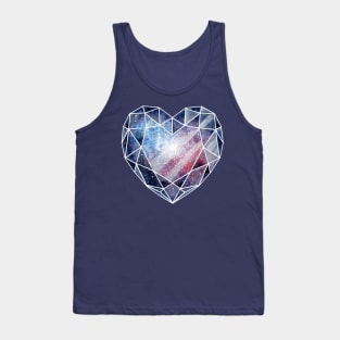 Galaxy crystal heart Tank Top